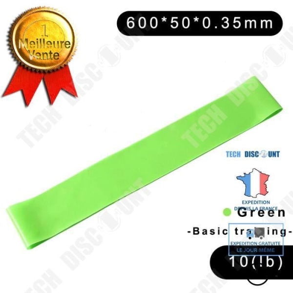 TD® Fitness Accessoarer - Bodybuilding,Yoga motstånd gummiband 5 färger Form Elastiskt bälte - Grön Typ
