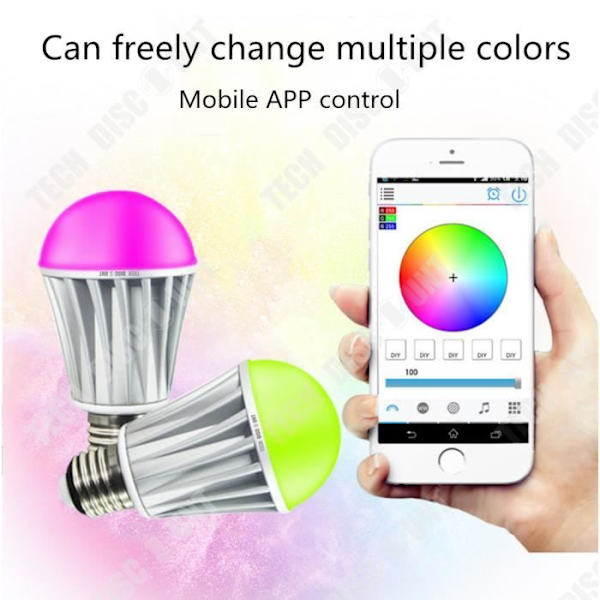 Ampoule Bluetooth TD® E27 med skruefarve RGB APP kontrol