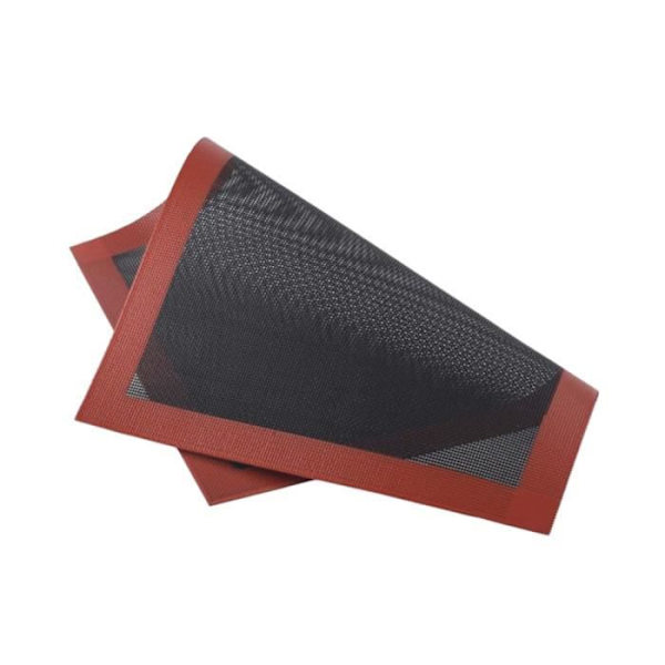 Bagningstæppe - Cookie - Fødevarekvalitet Silikone - 40x30 cm - Sort & rød - Non-stick Svart röd