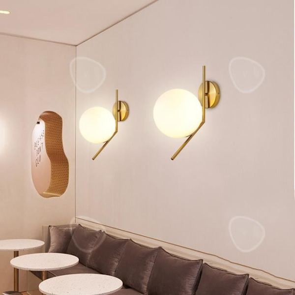 CONFO® Nordic postmodern vägglampa glaskula vardagsrum sovrum säng balkong korridor gång järnsnickeri