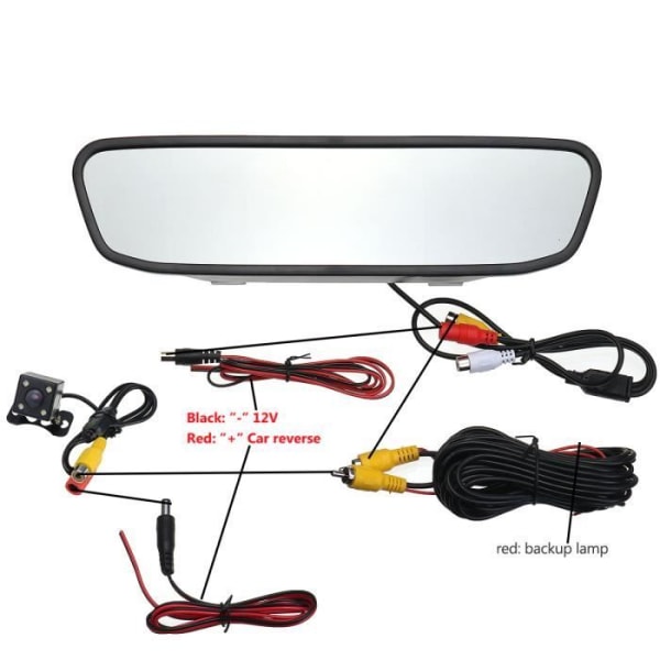 TD® Backing System 4.3 inches LCD Screen for Car Mirrors Night Vision with Reverse Camera