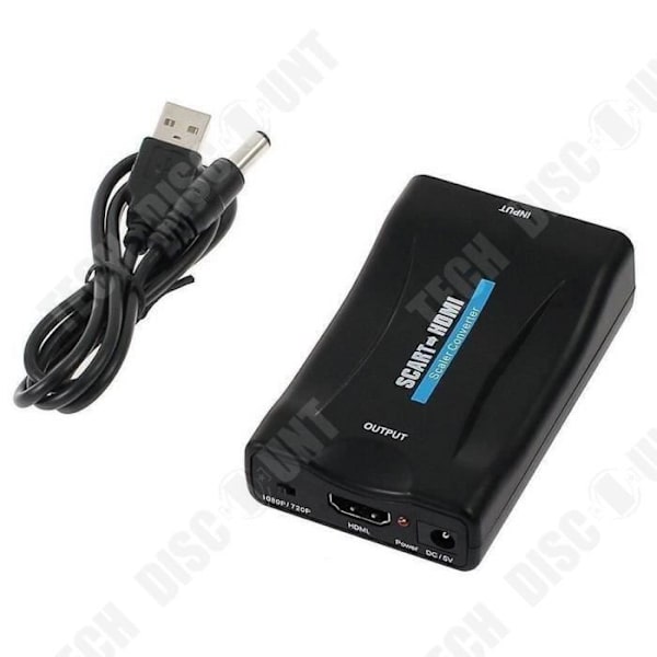 TD® Scart till HDMI-omvandlare Scart till HDMI-adapter 1080P HD för DVD, Box - Computer Video Adapter - Audio Plug vi