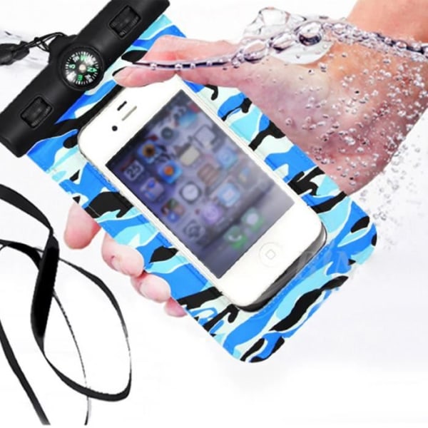 TD® Dyktorrväska smarttelefonnyckelkort håller torrt vatten idealiskt pool spa-linyard vattentät modell färg armyblå
