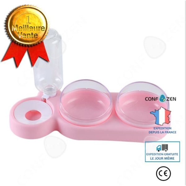 Vesijakaja ja kulho - CONFO - 3 in 1 - Vaaleanpunainen - Ympäristöystävällinen muovi - Sisätiloihin Rosa