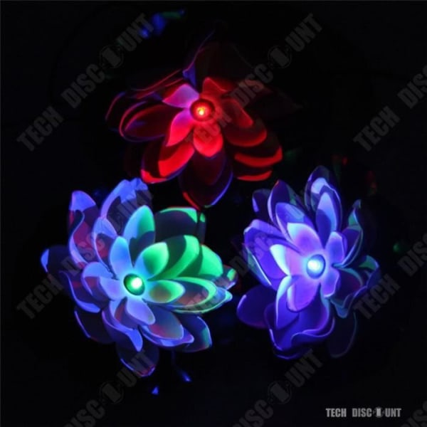 TD® Solar Lotus Flower Lamp Vattentät Flytande Vägglampa Utomhus Trädgård Flerfärgad Wishes Fancy Light Party Presentdekoration