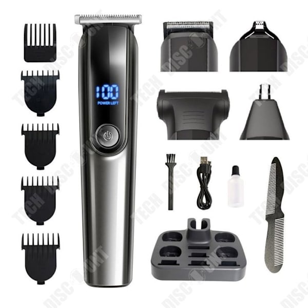 Hårtrimmer 5 i 1 - TD - Uppladdningsbar - LED-skärm - Anti-kläm - Dubbelblad