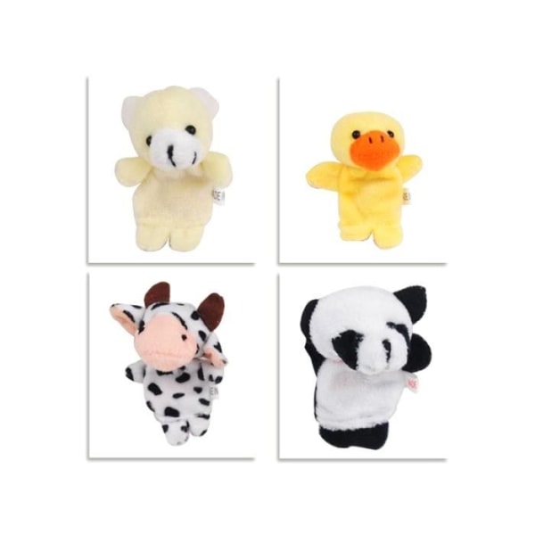 Set med 10 Animal Plush Finger Puppets - QIFULL - Random Model - För barn från 3 år