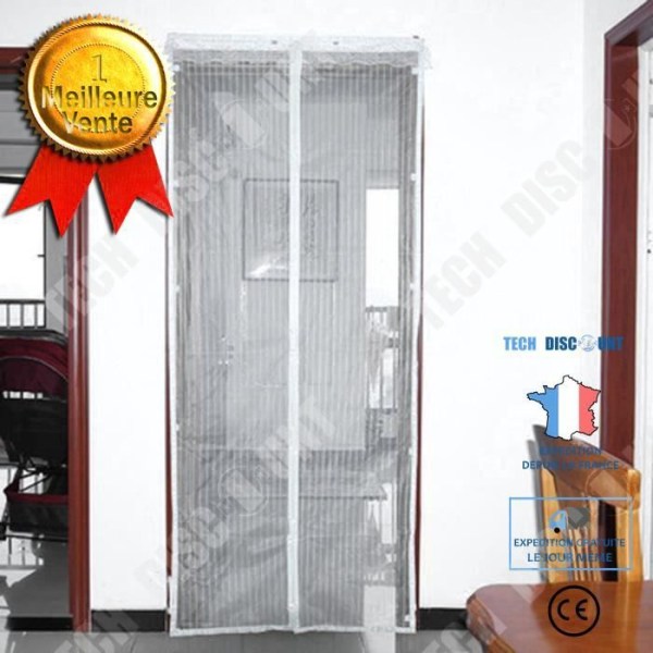 TD® Myggenet til magnetisk dør i polyester 80 x 100 cm hvid beskyttelse mod skadelige insekter