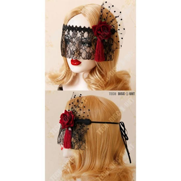 TD® Sexig svart spetsmask kvinna 50 röda nyanser av grått Julfest deco halvansikte prinsessa drottning smycken skönhet enkel elegant Svart röd