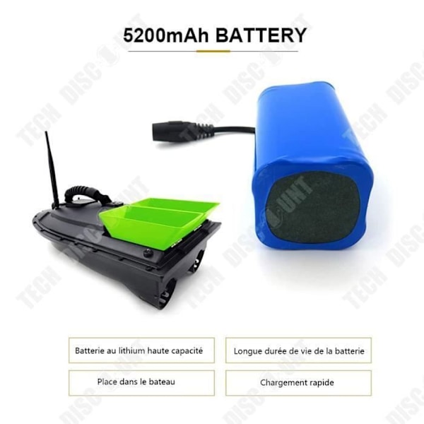 TD® Älykäs veneen houkutuspurjehdusakustarvikkeiden litiumakku 7.4V 5200mAh 2 kpl