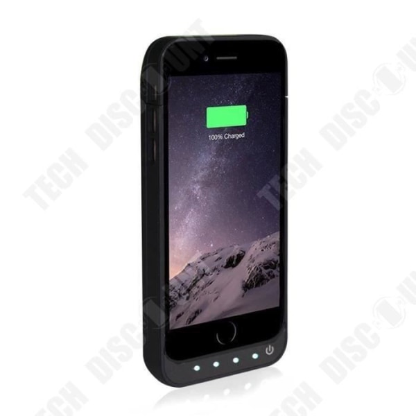 TD® Backup Battery Case 4200 mAh för iPhone 5- 5c - 5S Vit - Power Bank - LED-skärm - Ytterligare nödport Svart