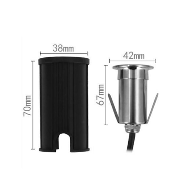 Upotettava LED-spottilamppu Ulkovalaistus Terassille Puutarhaan Polulle Portaille Patio 1w COB (6 kpl) Lämmin valkoinen