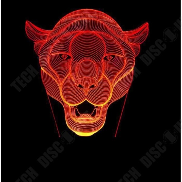 TD® Optisk bordslampa dekorativ taktil 7 färger optisk illusion - tigermodell - låg förbrukning USB-kabel eller 3 AAA-batterier