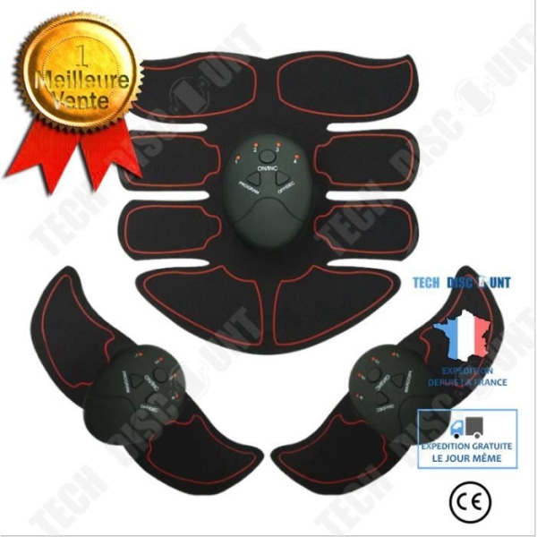 TD® EMS Smart Abdomen Patch Abs Device (1 buk + 2 armar + 3 huvud) (svart + orange)