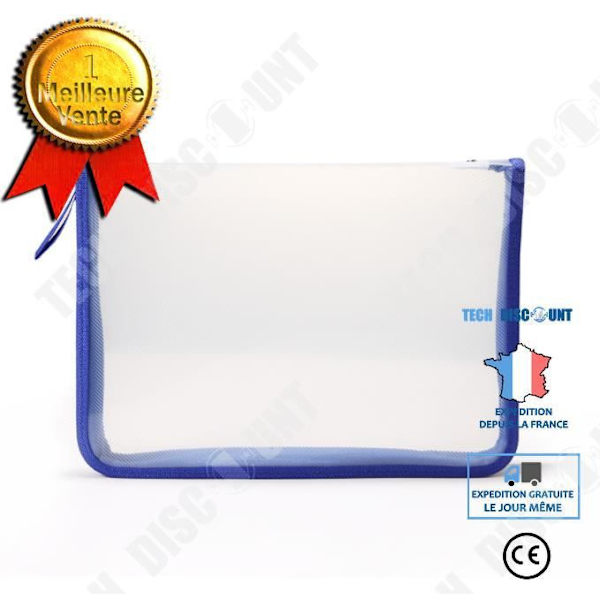TD® Transparent PP Document Bag with Zipper A4 File Folder Conference Material Document Bag