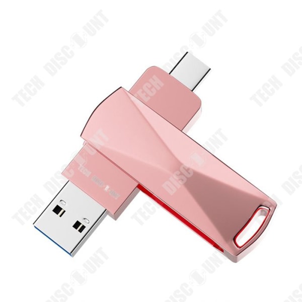 TD® High Capacity 256 GB Hi-Speed 3.0 USB-minne Snygg och tålig rosa metallkropp för smartphones, surfplattor och PC