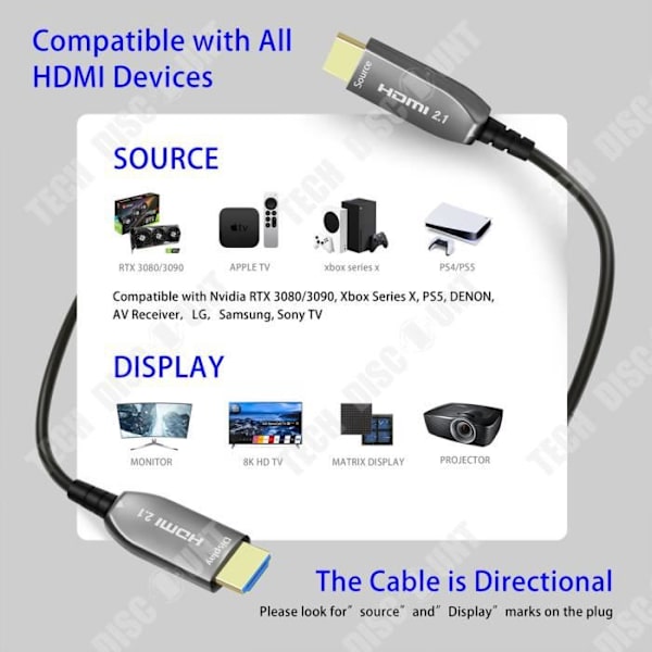 HDMI-kabel - TD® - 8K - Fibertill - 5 meter - 8K60Hz 4K120Hz