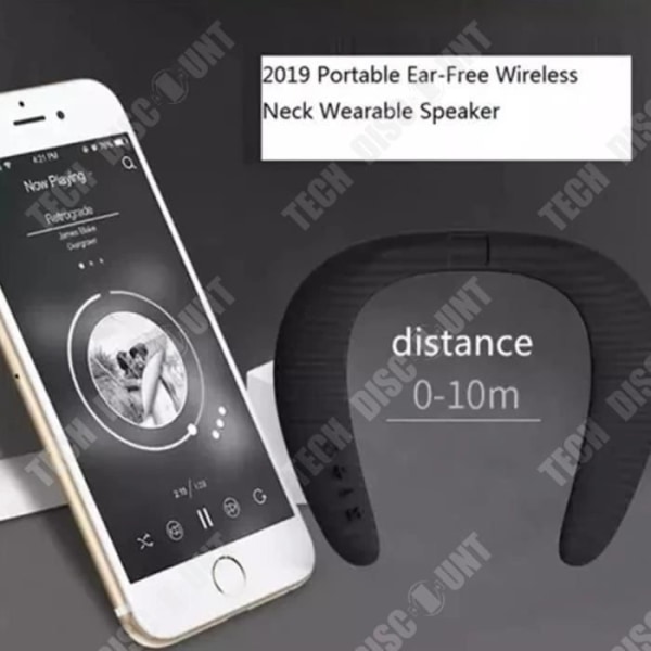 TD® Smart trådlös Bluetooth-högtalare, hängande hals, 3D-stereo, spel, samtal, underhållning, bärbar, svart
