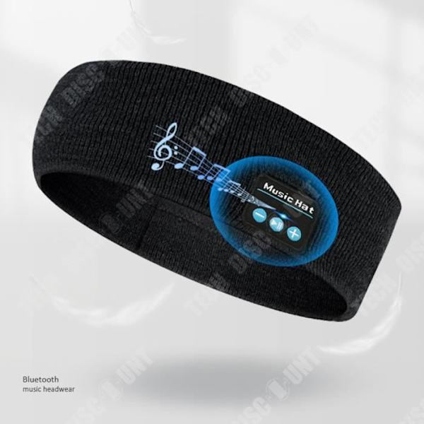 TD® Noir musiketiket Bluetooth 5.0 musikhovedbånd hovedbind opkald stereo bas sport musik bomuldsbånd hovedbind