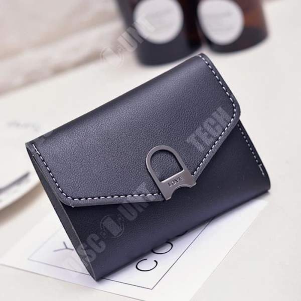 TD® PU Læderpung Sort Kvinder Daglig Brugs Håndtaske af Kvalitet / Clutch / Trykknap