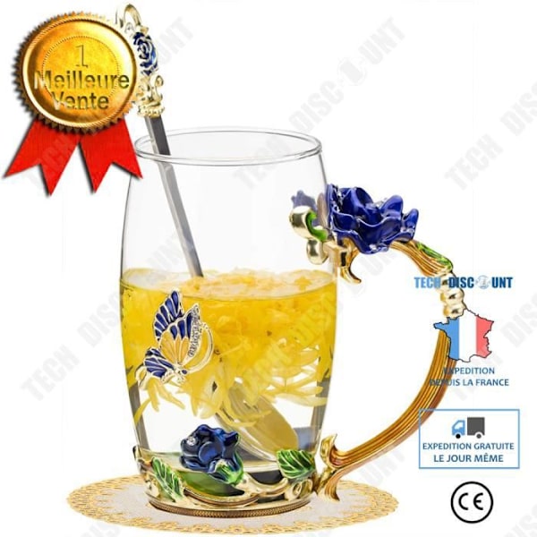 Rosa emaljeret vandkrus TD® 350ml Blomst af temperaturbestandigt glas