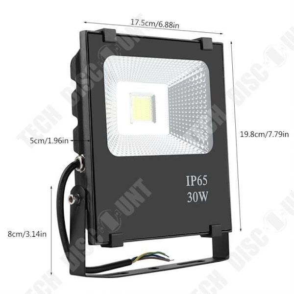 TD® LED Floodlight 30W Utomhus LED Spot Flood Light för trädgård, gård, uteplats, fyrkantig utomhusbelysning