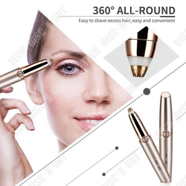 Elektrisk øjenbryns trimmer - TD® - USB - Rose Guld - Multifunktionel