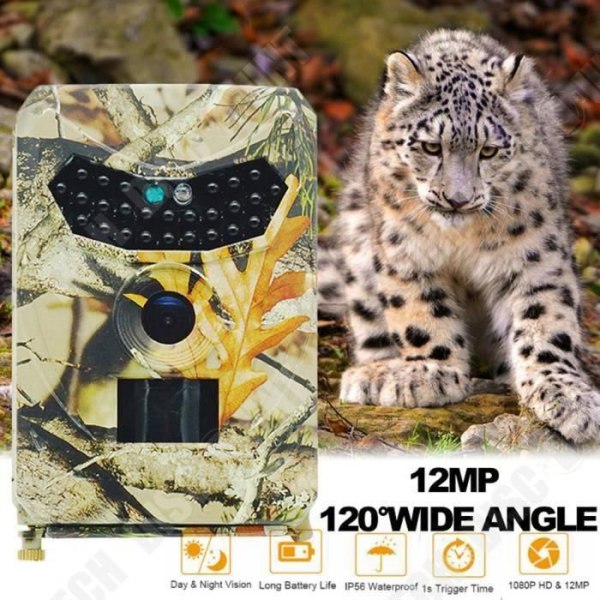 TD® Best Hunting Camera HD Outdoor Night Vision 12 MP 120°/ Vidvinkel Vattentät med infraröd övervakning och induktion T