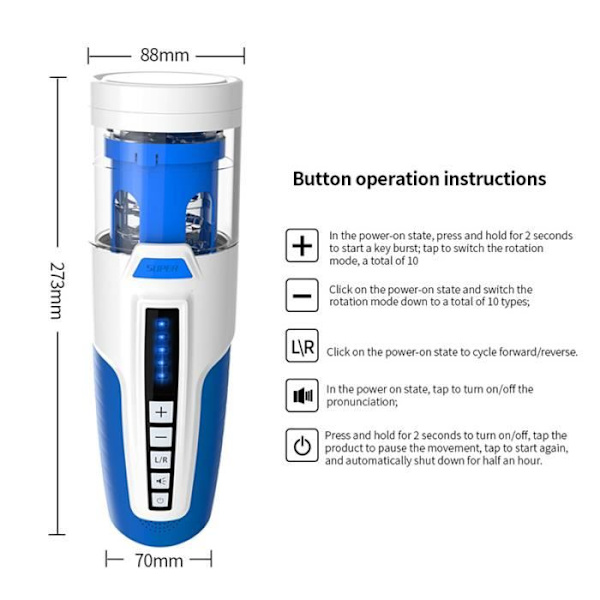 INN® Masturbator för män elektrisk manlig vibrerande automatisk vibrator massage bärbar analsexleksak för maximal njutning