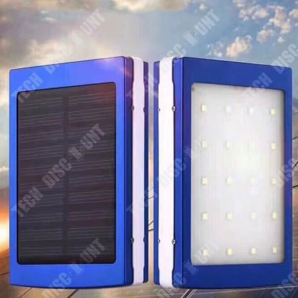 Solenergi bank - TD® - 20000 mAh - Vandtæt - LED - Bærbar
