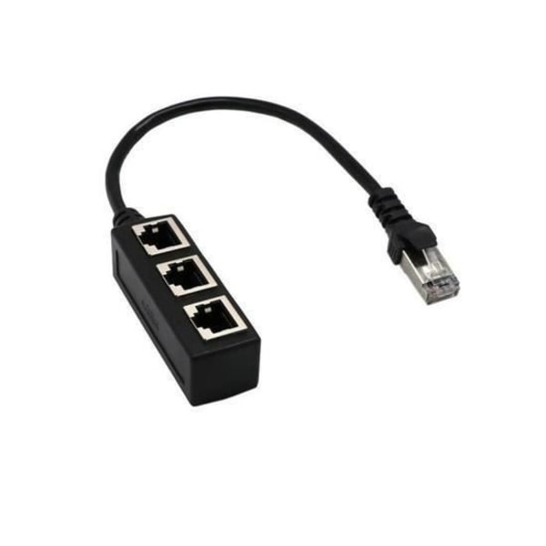 RJ45 1 till 3 Ethernet LAN Nätverkskabeldelare 3-vägs Extender Adapter Connector 1607