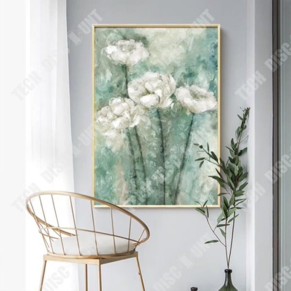TD® Retro blomma oljemålning grön växt dekorativ målning vardagsrum sovrum veranda korridor gång väggdekoration