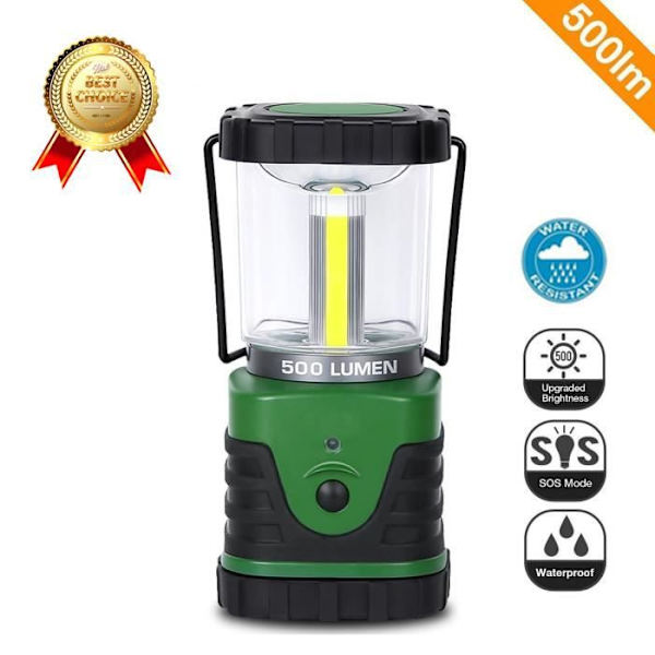 LCC® 500lm LED campinglykta, Ultra Bright Torch, Nödljus, Bärbar lampa för utomhusaktiviteter - Grön grön