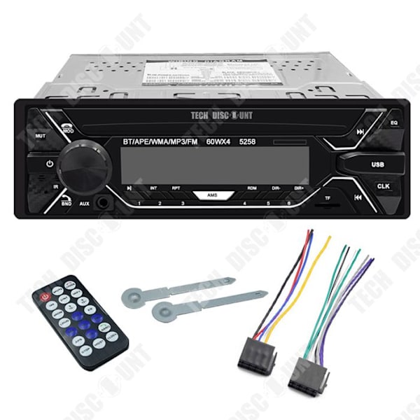 TD® Bluetooth bilradio 12V bil MP3 bluetooth afspiller håndfri farvet lys lyd central kontrollering radio F