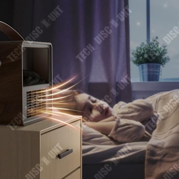 TD® Nouveau mini varmeapparat vinterbærbar simuleret flamme elektrisk varmeapparat til hjemmet soveværelse stik-in varmeapparat