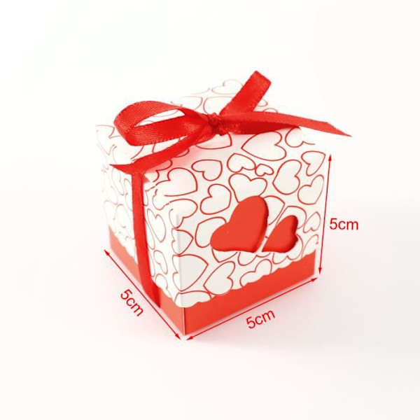 Godisföreningslåda - Ej specificerad - 100 st - Röd - Kartongpapper 250g - 5x5x5 cm Röd