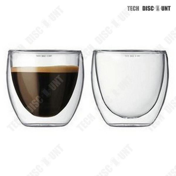 TD® förpackning med 6 espressokaffeglas Sprit 250 ml Kapacitet Dubbelvägg termiskt klart glas Servera te kaffekopp c