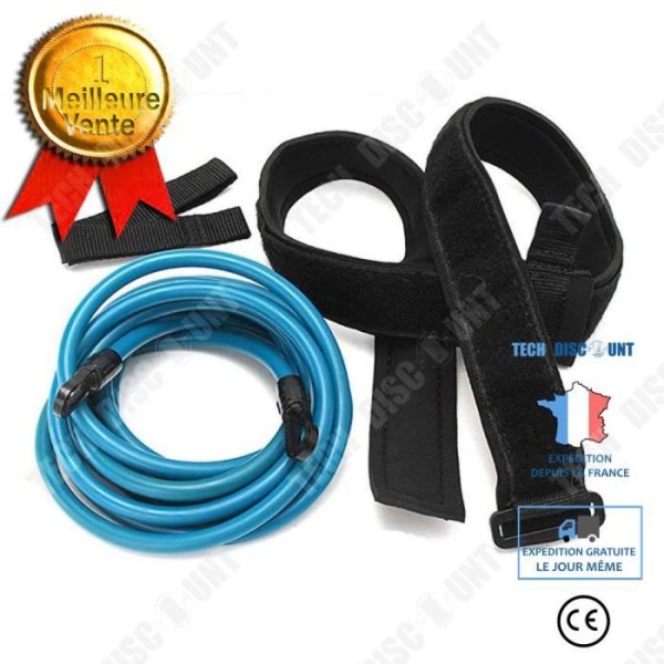 TD® Swim Elastiskt rep Fast simbälte Statiskt simträningsbälte - 6x10x400mm - BLÅT