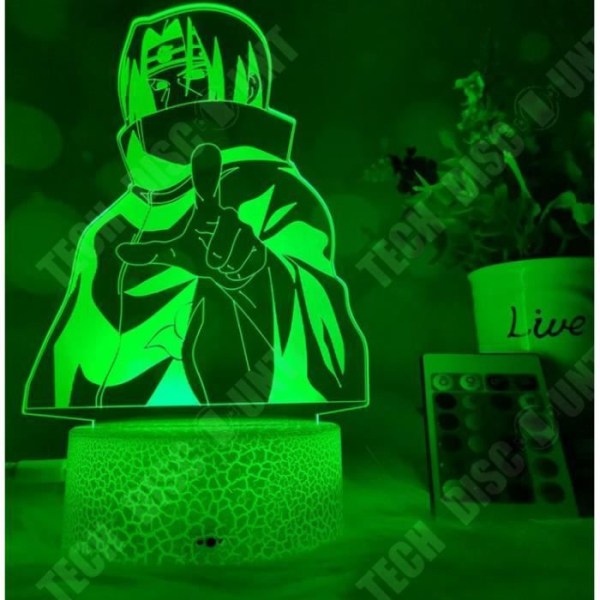 TD® 3D Nattelys, 3D LED Nattelys Naruto Uchiha Itachi Action Figur 7 Farver Berøring Illusion Optisk Lampe AF EP1408