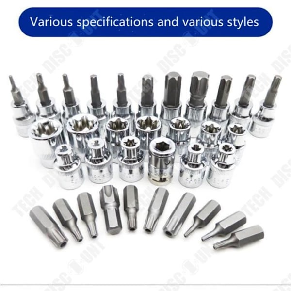 TD® Verktygslåda - 34 delar verktygslåda Mutter Set Hylsnycklar - DIY - Reparation