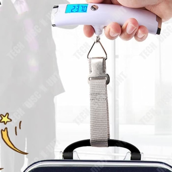 TD® Portable Bagage Scale LCD Bakgrundsbelysning Blå skärm Precisionskrokdesign