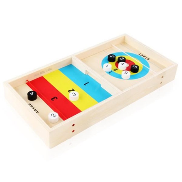 TD® Fram och bak Ice Fox Shuffleboard-spel i trä Två-i-ett brädspel Vuxen fritidsunderhållningsleksak
