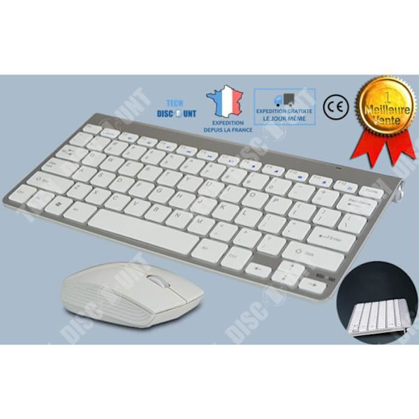 Tastatur mus mekanisk trådløs QWERT INN® mini tastatur ultra-tynd mus sæt USB-interface 1600DPI 2.4G forbindelse