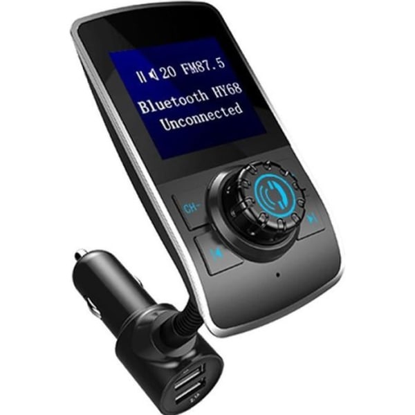 Trådlös Bluetooth handsfree bilsats Dubbel USB-laddare MP3-spelare FM-sändare med TF-kortplats AUX IN/OUT DC 12-24V