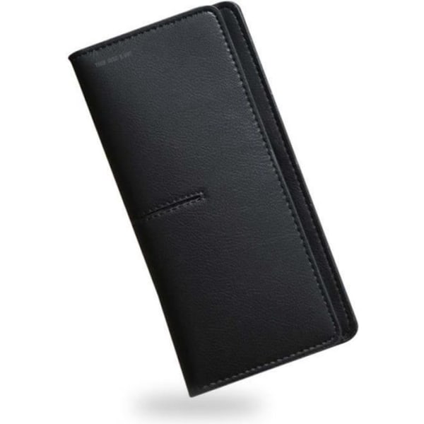 TD® enkel lång plånbok för kvinnor Myntväska Korthållare Plånbok Enfärgad svart färg Enkel och elegant clutchväska finish