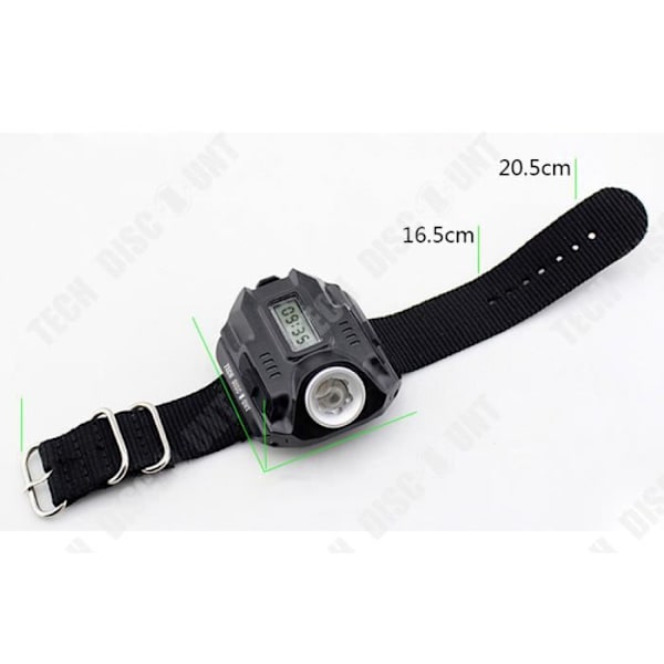 TD®-klocka LED-fickor Ljus Stark handledsljus Utomhussport Nattcamping Vandring Svart litiumbatteri 4 block