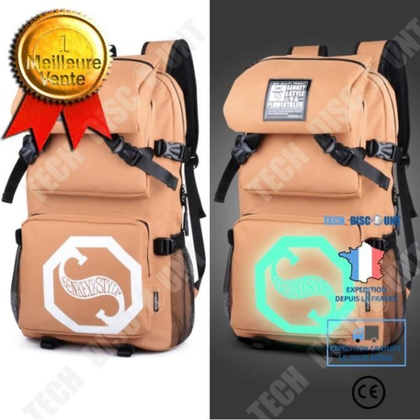 TD® datorryggsäcksväska för skolcampingvandringsresor Gul