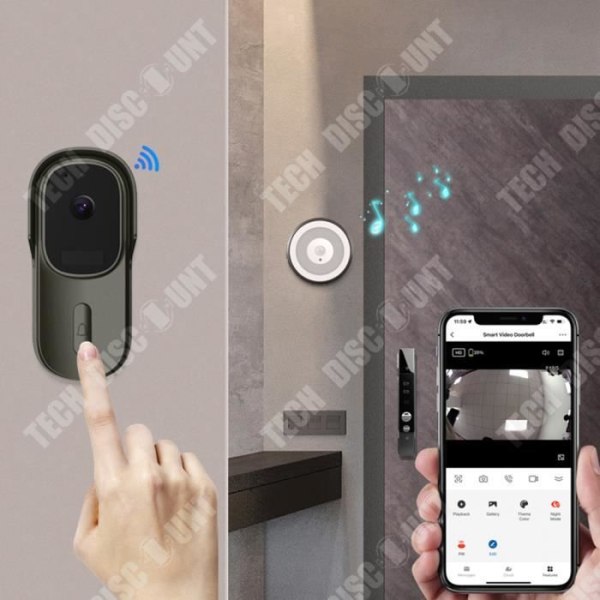 TD® Tuyas nya smarta dörrklocka, WiFi-videointercom, 1080P HD-övervakning, fjärrintercomdörrklocka