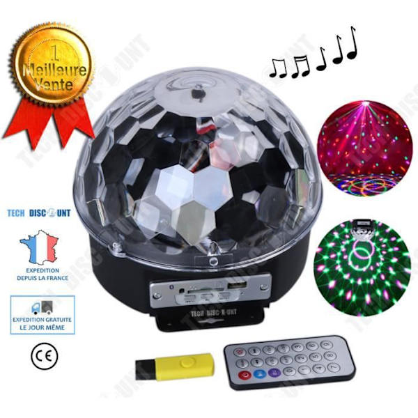 TD® disco lampe højttaler kugle usb lysende discotek lampe led barn loft højttaler belysning led lys fest bluetooth
