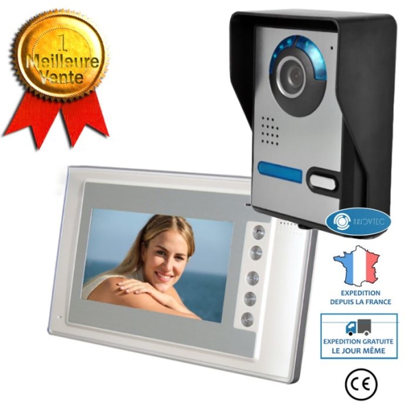 Intercom visuel kablet TD® til dørklokke LCD TFT monitor på 7 tommer Infrarød natvision Dørklokke til hjemmet